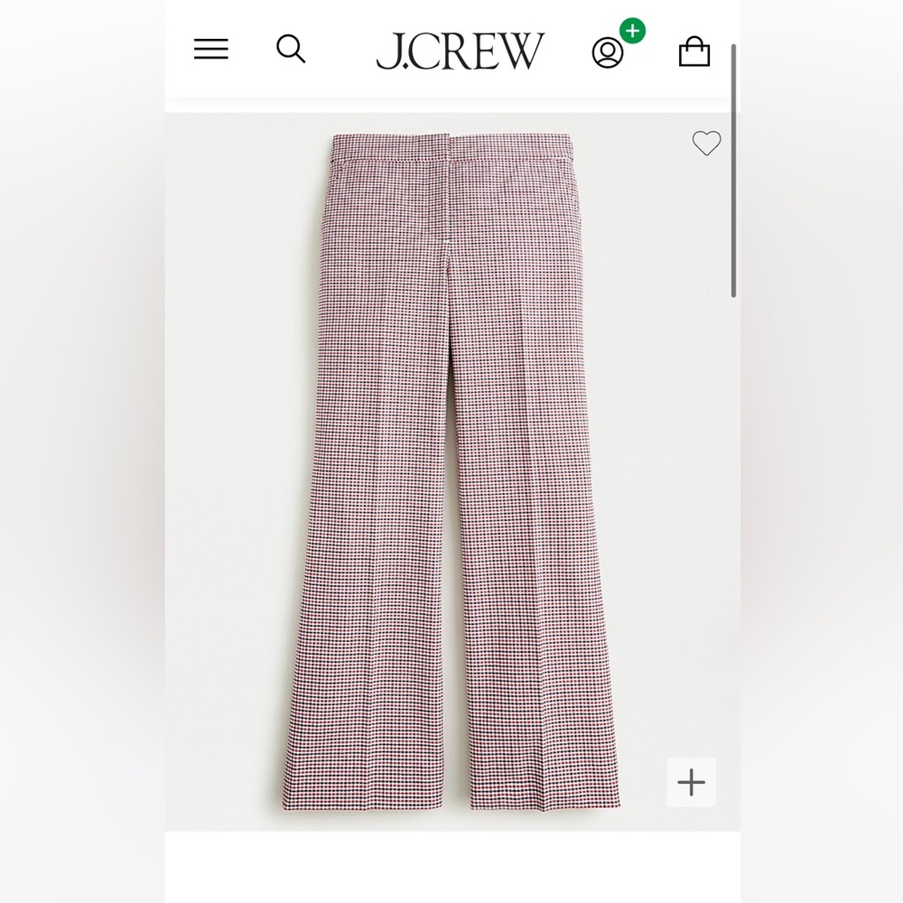 J. Crew Plaid Hayden Kickout Crop Pants